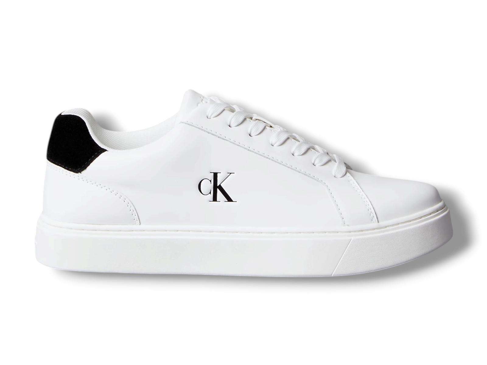 calvin klein sneakers uomo cupsole laceup in pelle bright white black con logo ym0ym0143501w calvin klein sneakers uomo cupsole laceup in pelle bright white black con logo ym0ym0143501w